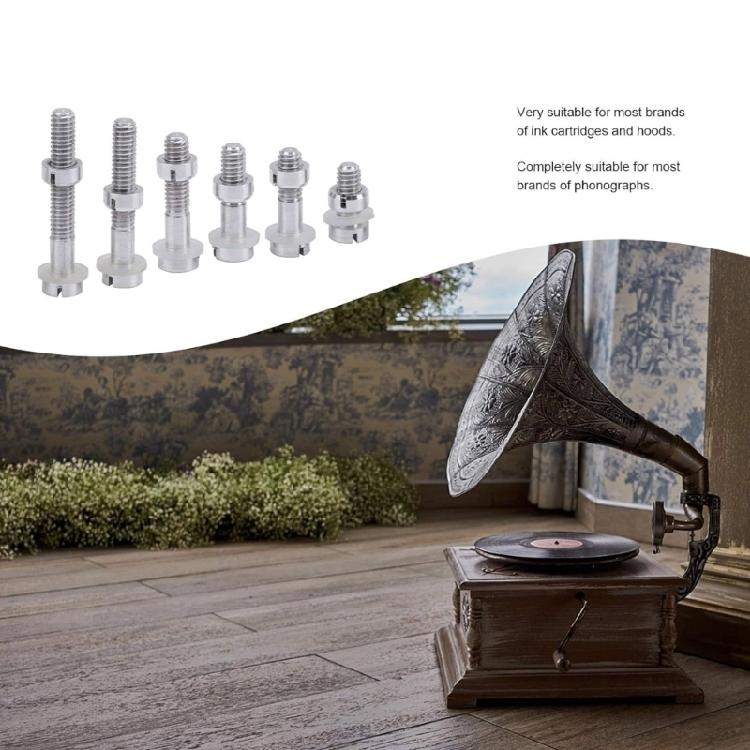 6Pieces Multifuntional Turntable Cartridge Assembly Set Metal Screw Bolts with Nuts and Washers Turntable Component