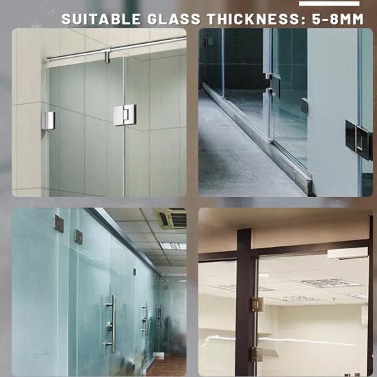 Стеклянная петля Прочный длительный срок службы Поворотная простая эксплуатация Антикоррозийная петля для ванной комнаты Сплав без перфорации Петля для стеклянной двери в помещении