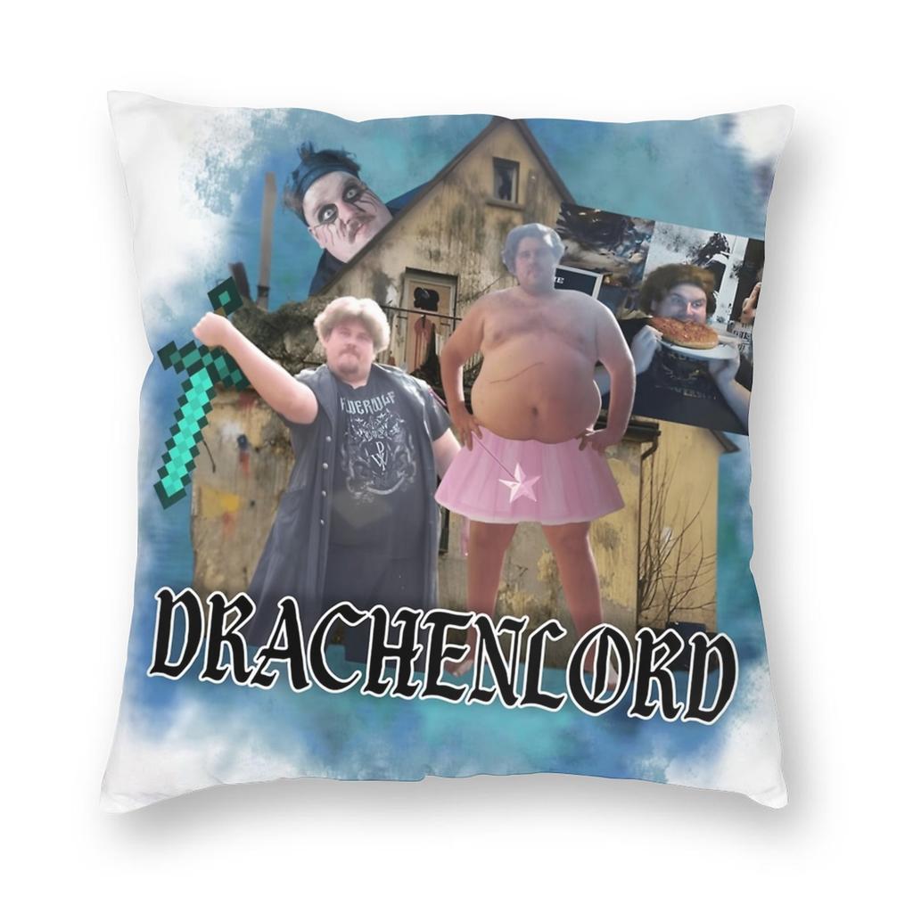 Плакат Drachenlord Schanzenfest 9.8. Ткань для печати наволочек Декоративные чехлы на подушки Чехол для подушки Квадратный 18'' для дивана