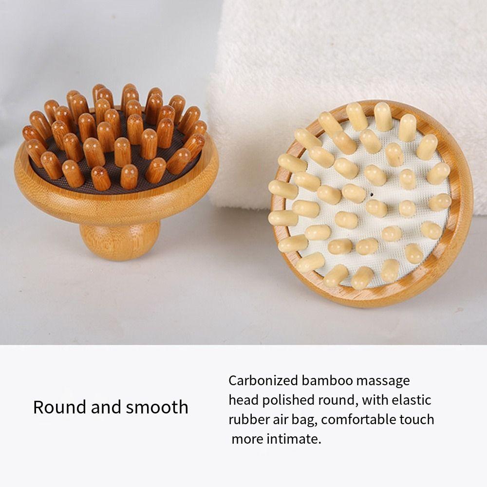Ручная массажная щетка для кожи головы, портативная акупунктурная меридианная щетка, бамбуковая подушка безопасности, расческа для волос, косметический инструмент