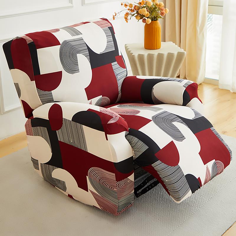 4pcs/set Split Recliner Chair Cover 1 Seater Relax Armchair Slipcover Stretch Anti Slip Single Lazy Boy Sofa Cover Washable