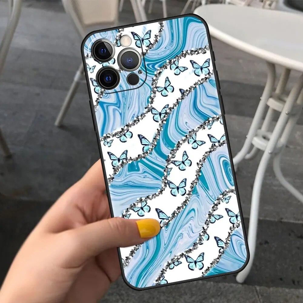 Милый чехол для телефона с бабочкой для iPhone Samsung Galaxy Redmi Xiaomi Oppo OnePlus Note SA 7 8 9 10 11 12 13 14 20 21 22 23 53 54 Pro Max Ultra TPU Soft