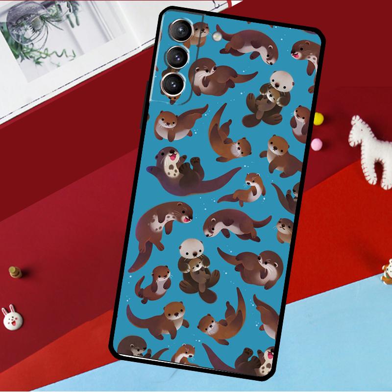 Чехол с животным выдрой для Samsung Galaxy S22 S23 Ultra S21 FE S8 S9 S10 Plus Note 10 20 Ultra S20 FE Чехол