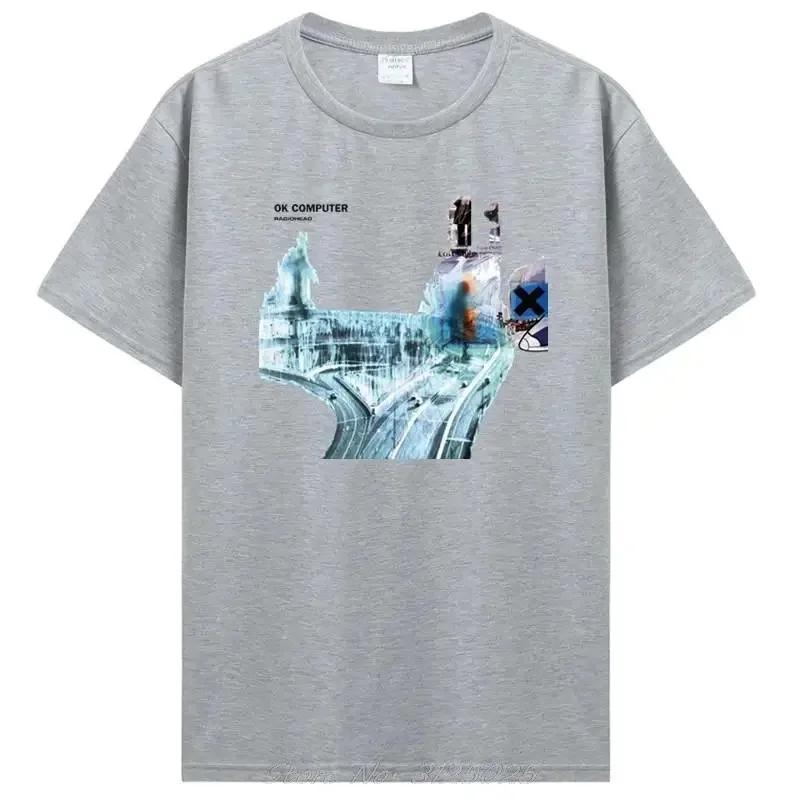 Футболка Radiohead Ok Computer с виниловым постером на CD и Lp в цветах радуги Thom Yorke Kid A Casual Printed Quality New Brand Футболка