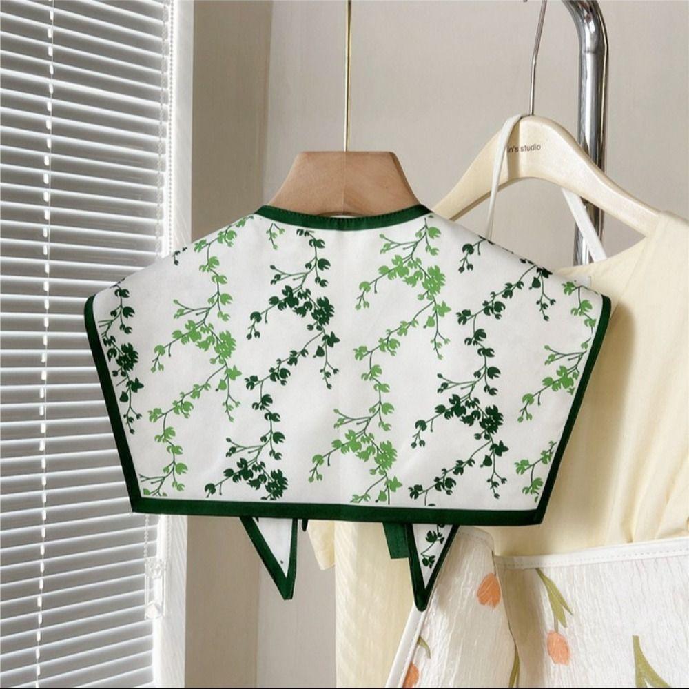 Винтажный съемный воротник с цветочным узором, накидка на плечи, модная рубашка, фальшивый воротник для женщин