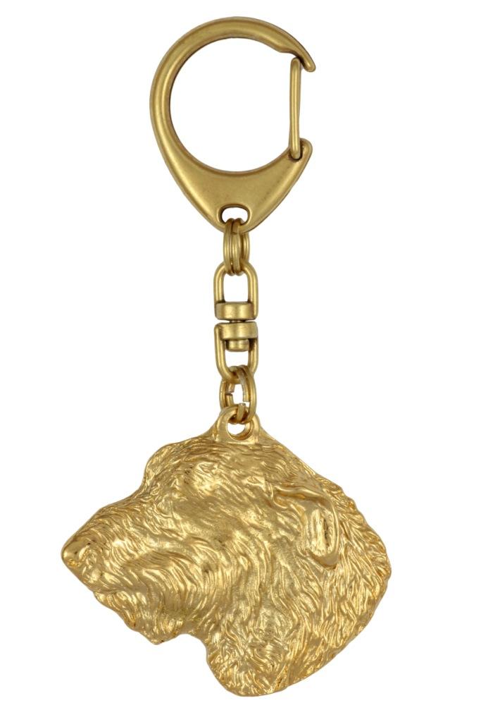 Irish Wolfhound I – Gilded key ring with dog in gift box, handbag decoration | Art-Dog
