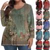 Womens Plus Size Tops Long Sleeve Shirts V Neck Casual Clothing Clothes Printed Tops