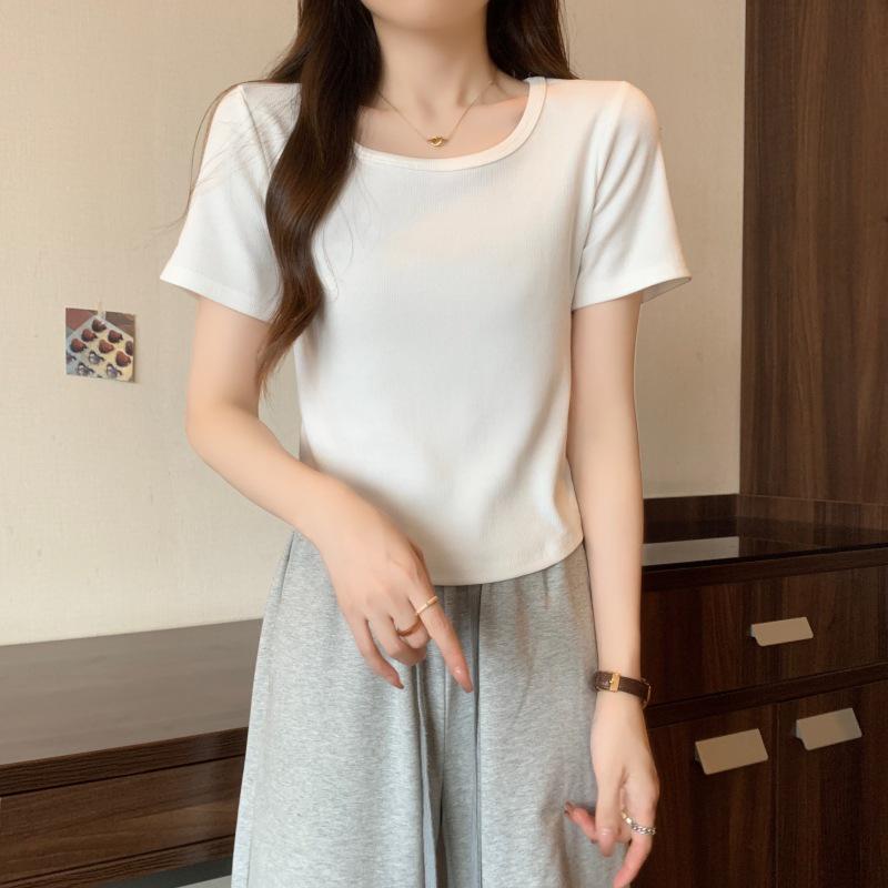 Женская летняя облегающая хлопковая футболка-поло с рисунком «рыбьи кости» и фирменным логотипом