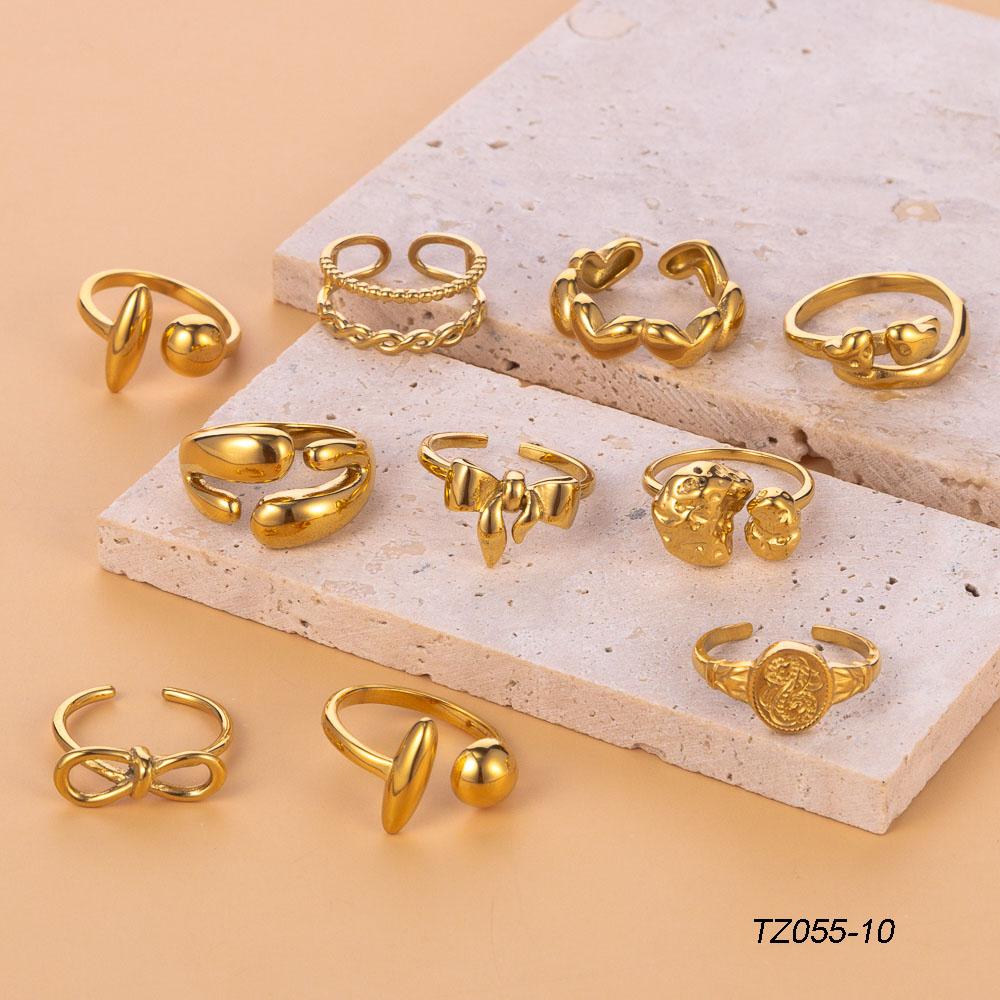 CARLIDANA Горячая Распродажа Модные Кольца для Пальцев 18K Позолота Бант Сердце Скрученные Геометрические из Нержавеющей Стали Не Тускнеют Водонепроницаемые Женские