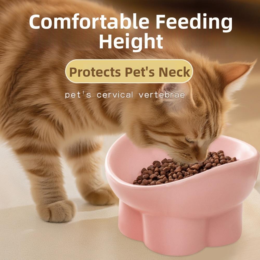 Anti-spill Elevated Cat Bowl Anti-knock High Foot Bowl Cute Water Bowl for Pets Cats Dogs