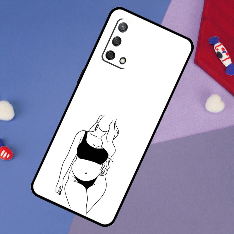 Женский Body Line Art Чехол Для Oppo A60 A80 A40 A6 A5 Pro A15 A16 A17 A57 A94 A74 A54 A76 A96 A18 A38 A58 A78 A98