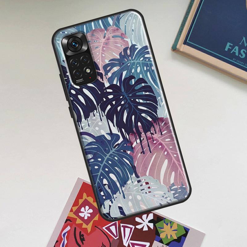 Чехол с тропическими листьями Монстеры для Xiaomi Redmi Note 13 14 Pro 10 11 12 15 Pro Plus Redmi 15 14C 13C 10C 12C 15C