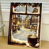 DIY Painting By Numbers On Canvas Window Coffee House Digital Oil Painting Winter Scenery Drawing On Canvas Kits Christmas Gift