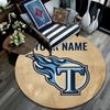 Custom Name,Tennessee Titans pattern round rug,Carpet Rug for Living Room Bedroom Playroom ,Non-slip Floor Mat,Holiday Gifts and Birthday Gifts.