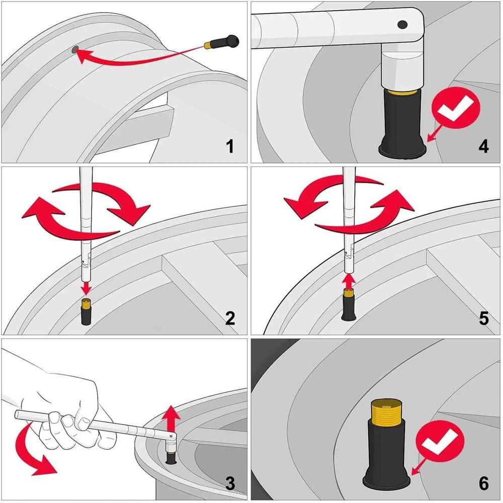 34Pcs TR412 High Performance Multifunctional Car Accessories Durable Tyre Valve Removal Tool for Car Bike Truck Motorcycle