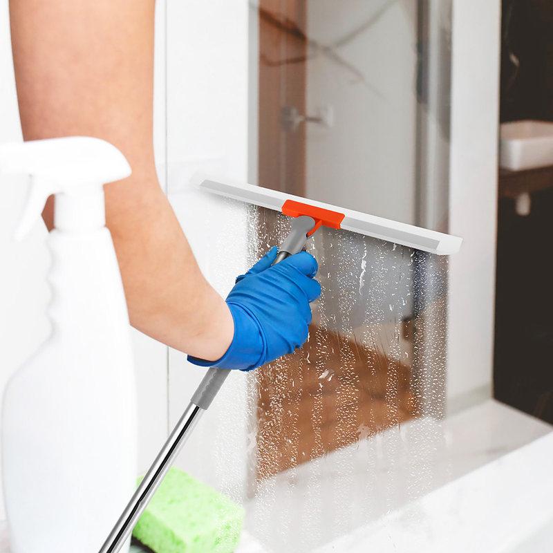 Telescopic Silicone Squeegee for Windows Shower Glass Windshield Mirrors Tiles Floor Concrete Tile Glass Cleaning Tool Window