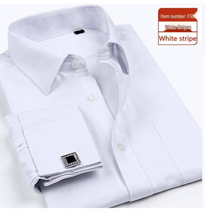 2018 Новое поступление Мужская рубашка больших размеров с французскими манжетами, длинным рукавом, деловая, с вышитым логотипом на заказ