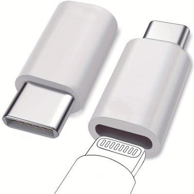 Комплект из 1 шт., адаптер Lightning Female to USB C Male, подходит для зарядки и передачи данных