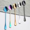 6Pcs Colorful Cutlery Set Stainless Steel Long Handle Spoon Dinnerware Dessert Ice Cream Coffee Spoon Stirring Spoon Silverware