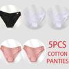 FINETOO 5Pcs/Set Women Cotton Panties Female Underwear Solid Color Underpants Sexy Lingerie Knickers for Woman Briefs Intimates