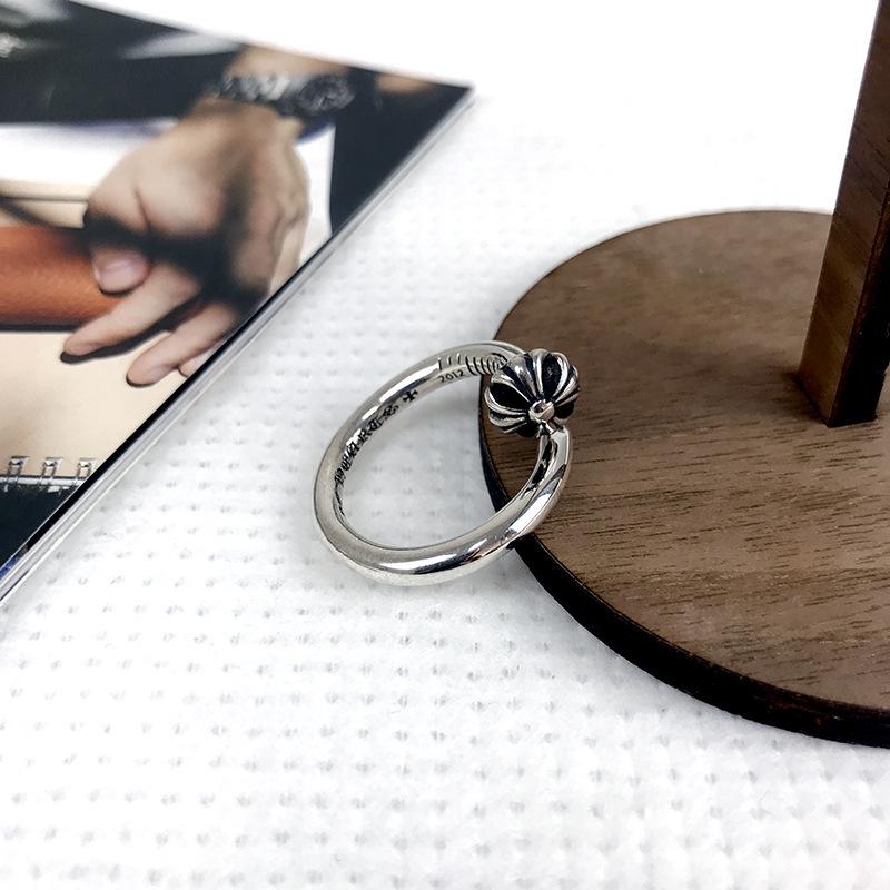 Кольцо из серебра 925 пробы с геометрическим узором в виде креста и цветка в стиле ретро — ювелирные изделия на указательный палец в японском и корейском стиле