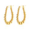 European and American Fashion Geometric Stainless Steel Welded Bead Earrings Simple Fashion Versatile Plated 18K Earrings