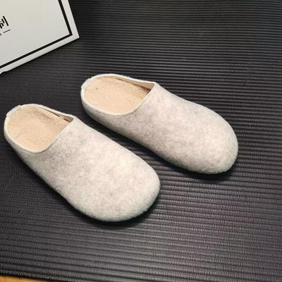 Модные женские тапочки баотоу Зимние новые с круглым носком и глубоким вырезом Замшевые на мягкой подошве Противоскользящие Износостойкие Туфли на плоской подошве