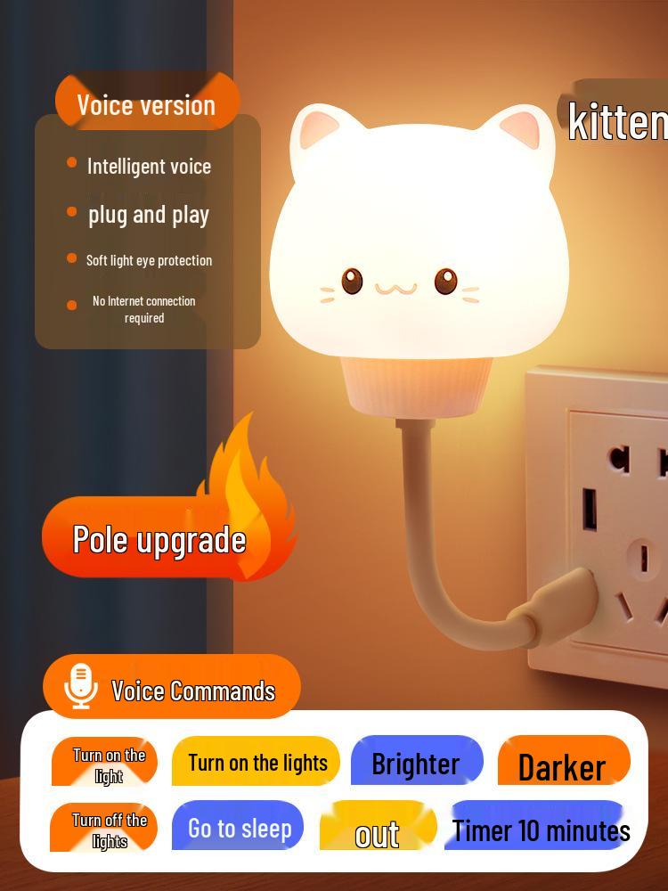 Voice-Activated Smart Night Light for Bedroom, Bedside, and Kids' Room