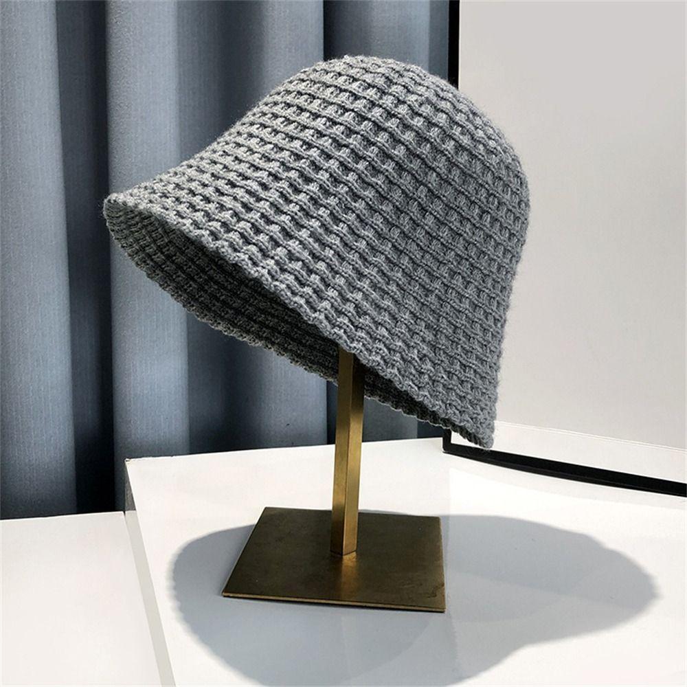 Crochet Knitted Fisherman Hat Soft Basin Hat Casual Skull Hat Autumn Winter