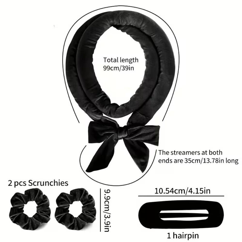 Heatless Hair Curler Set with Satin Bonnet No Heat Sleep in Curlers Headband Soft Hair Curler Satin Curlers Curls Styling Tools
