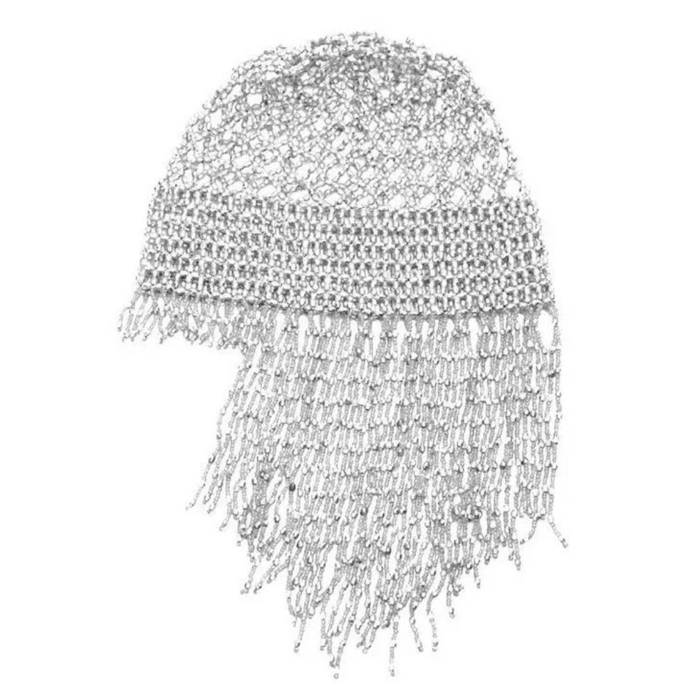 Gold/Silver Beaded Hat Handmade Women Hairpieces Beautiful Headband Hair Jewelry