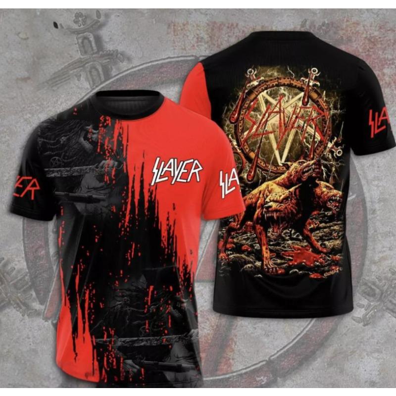 Футболка с 3D-печатью от метал-рок-группы Slayer, Мужская футболка, Хип-хоп уличная футболка, Модный топ с коротким рукавом