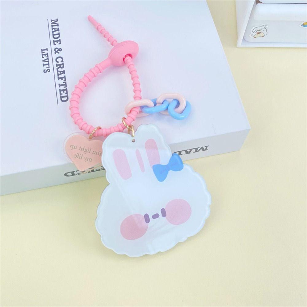 Тюльпан Цветок Портативное Зеркальце для Макияжа Брелок Маленький Мишка Маленький Мишка Косметика Брелок Украшение