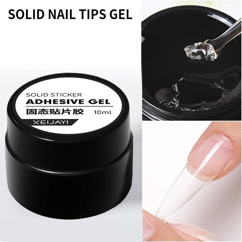 HANDMADE Long Water Drops Shape Artificial Nail Gentle Luxurious Hollow French High-end Light Blue Fine Sparkling Gemstones Phototherapy Nail