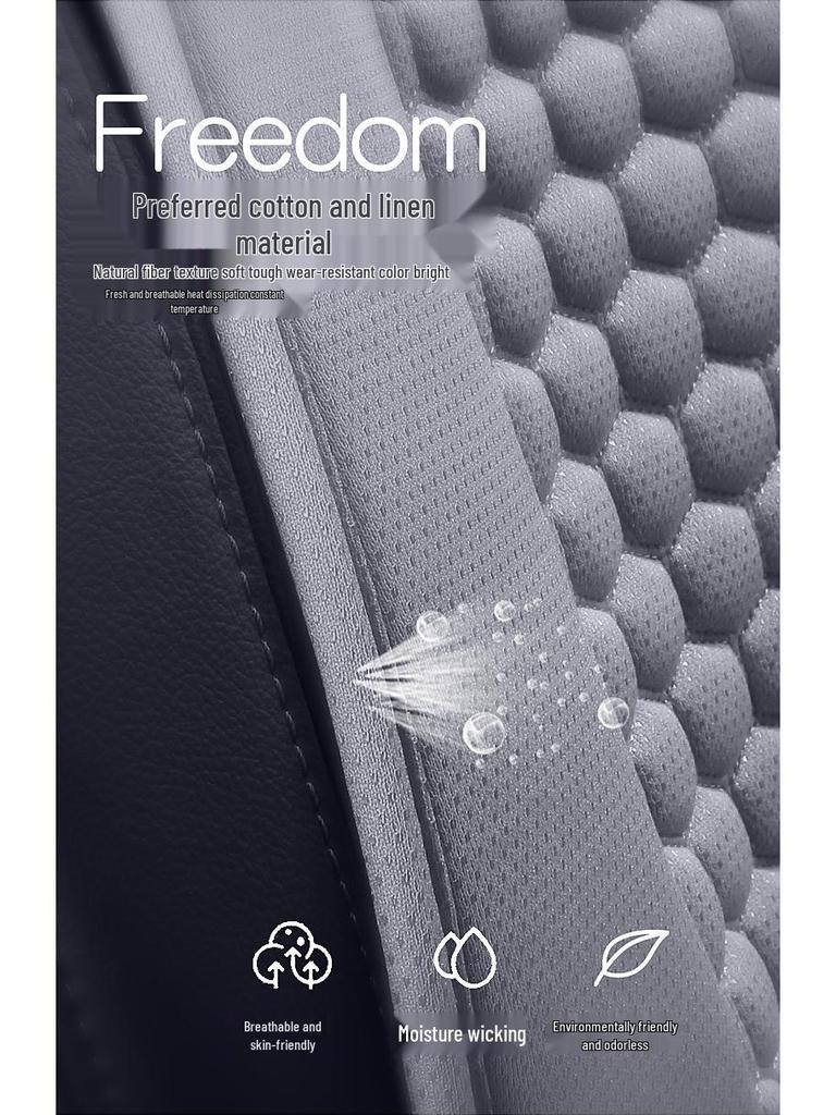 Linen Car Seat Cushion with Backrest for All Seasons