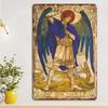 Archangel Michael Vintage Aluminum Sign,  Portrait Orientation, Durable Metal Wall Art for Home