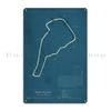 Карта гоночной трассы Circuit de Dijon Prenois Magny Cours Металлическая табличка Постер Таблички Классический Дизайн Печатный Бар Жестяной Знак Постер