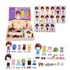 Wood Magnetic 3D Puzzles with Lid Magnetic Stickers Toys  Montessori Games