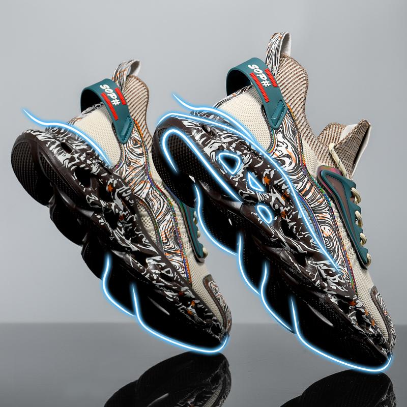 High Quality Mens Mesh Casual Sneakers Hip Hop Street Platform Sneaker Man Light Blade Running Shoes Male Jogging Sports Shoes