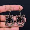 Smoky Topaz Gemstone Handmade Pure Copper Wire Wrapped Earrings Jewelry For Memorial Day
