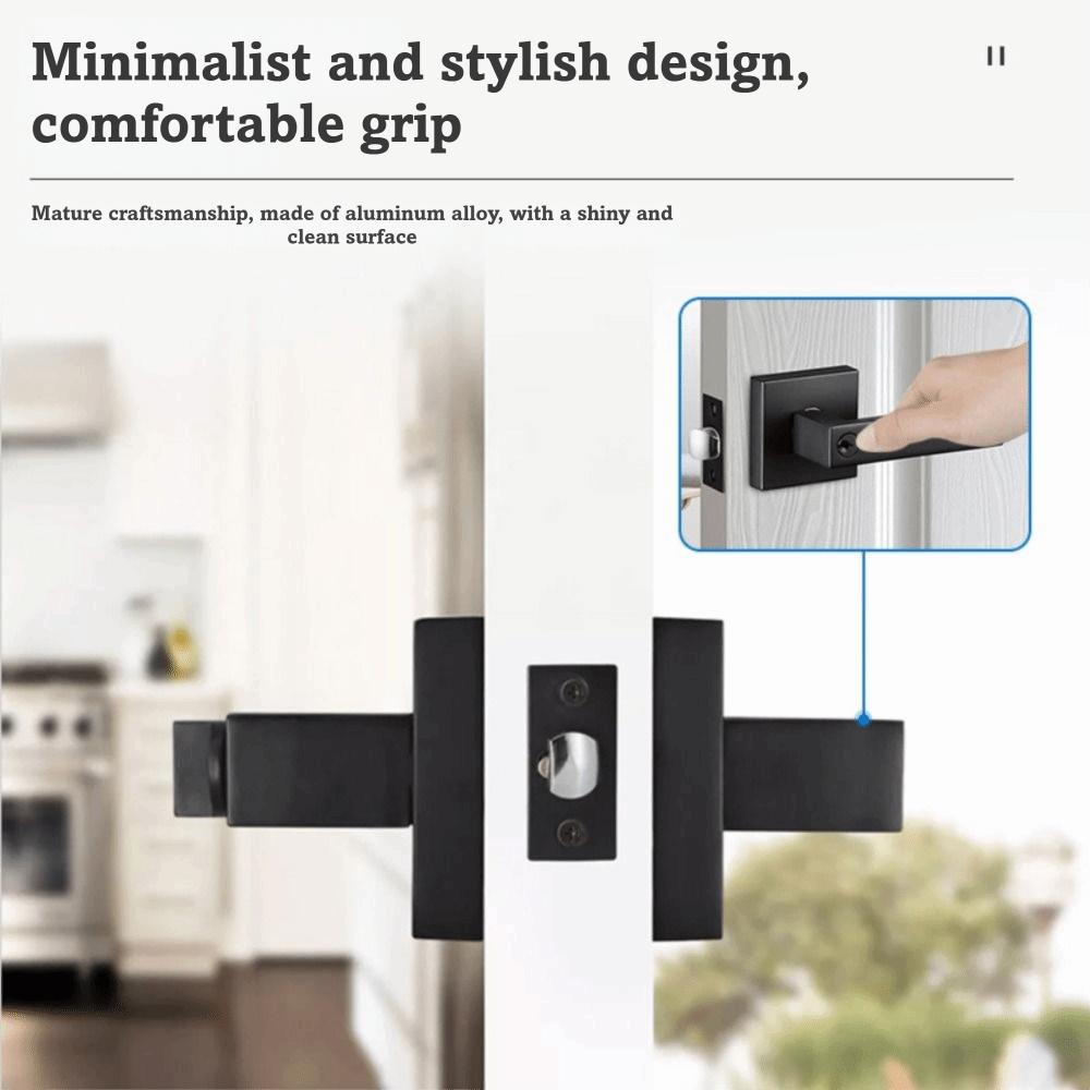 Square Three-Bar Door Lock Modern Style Interior Bedroom Burglar Lock Three-pole Handle Lock Home