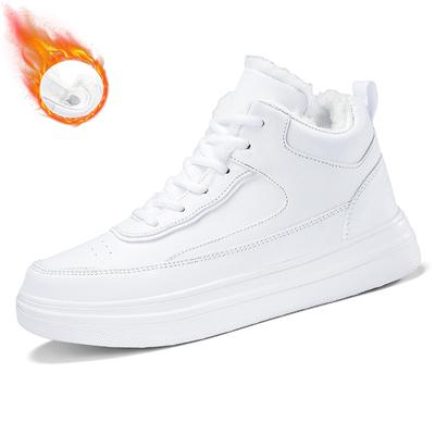 Новые бархатные хлопковые туфли, чисто белые кеды, высокие, универсальные маленькие белые туфли, обувь больших размеров 39-48