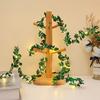 LED Green Rattan Copper Wire Light String DIY Simulation Garland Wedding Festival Decoration Flashing Light String