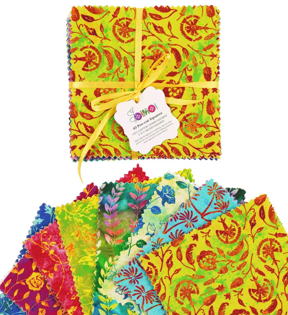 Soimoi Батик Принт Предварительно Вырезанные 5-дюймовые Квадраты Хлопковой Ткани Лоскутное Шитье Сделай Сам Лоскутное Шитье