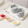 6Pcs/set Plastic White Household Dipping Small Dishes With Handles Tableware Set With Storage Rack Sauce Vinegar Dishes