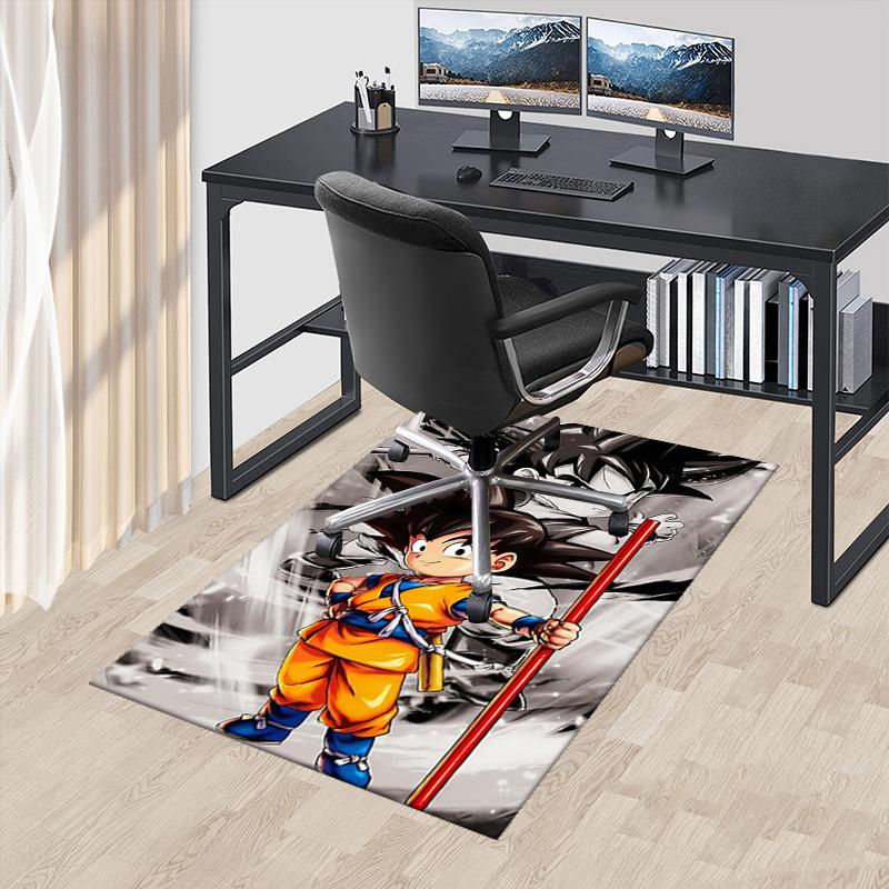 1pc Dragon Ball Z Goku Chair Mat - Anime Cartoon Design Office Desk Pad, Non-Slip Rug for Home Decor, Gaming Room, Seasonal Gift.U083
