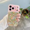 Розовый Цветочный Узор Ударопрочный Чехол для Телефона для iPhone 13/14/15/16/17 Pro Max, Женская Версия.