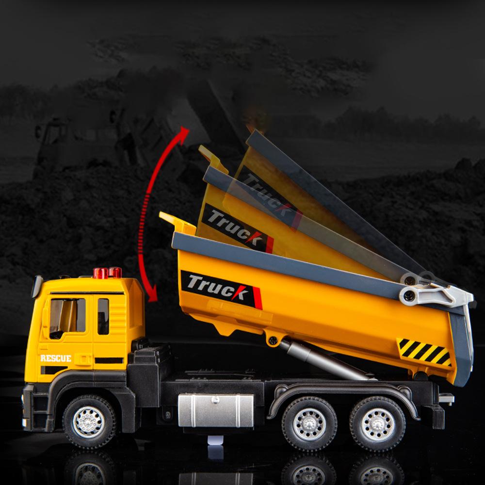 1:50-масштабная модель самосвала из качественного сплава с откатным механизмом, модель инженерного транспортера, имитация звука и света, игрушки для автомобилей