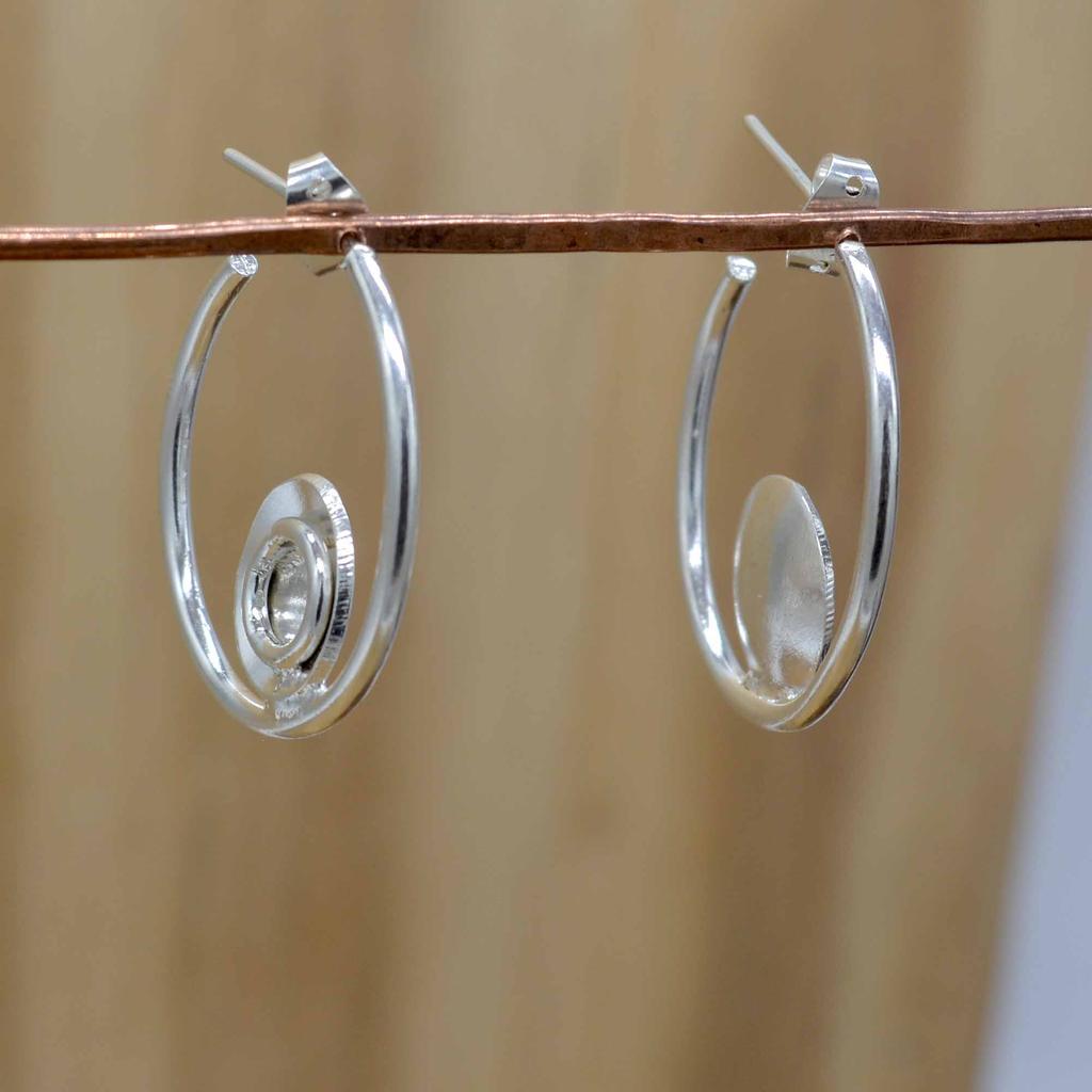 925 Sterling Silver Earrings, Handmade Hoop Studs Earrings, Gift For Her