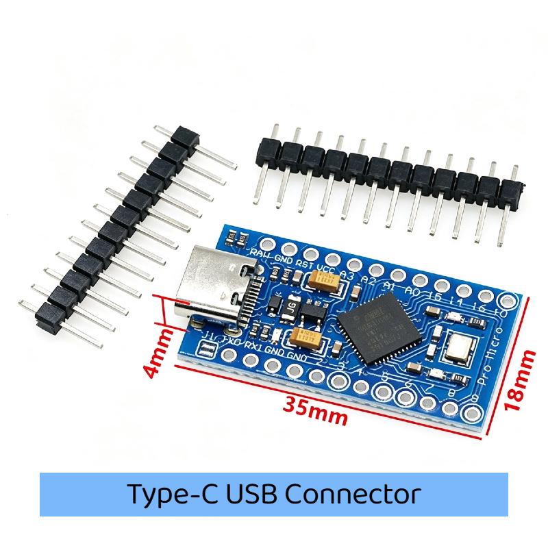 1 Set Replace Accessories Pro Micro Atmega32U4 5V 16Mhz For Pro Mini With 2 Row Pin Header For Leonardo Mini Usb Interface